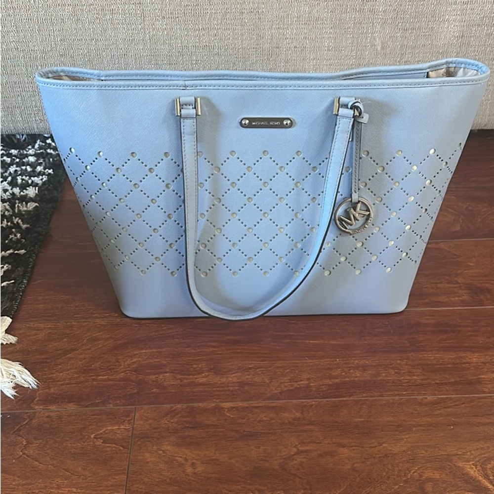 Michael Kors Sky Blue Perforated Tote